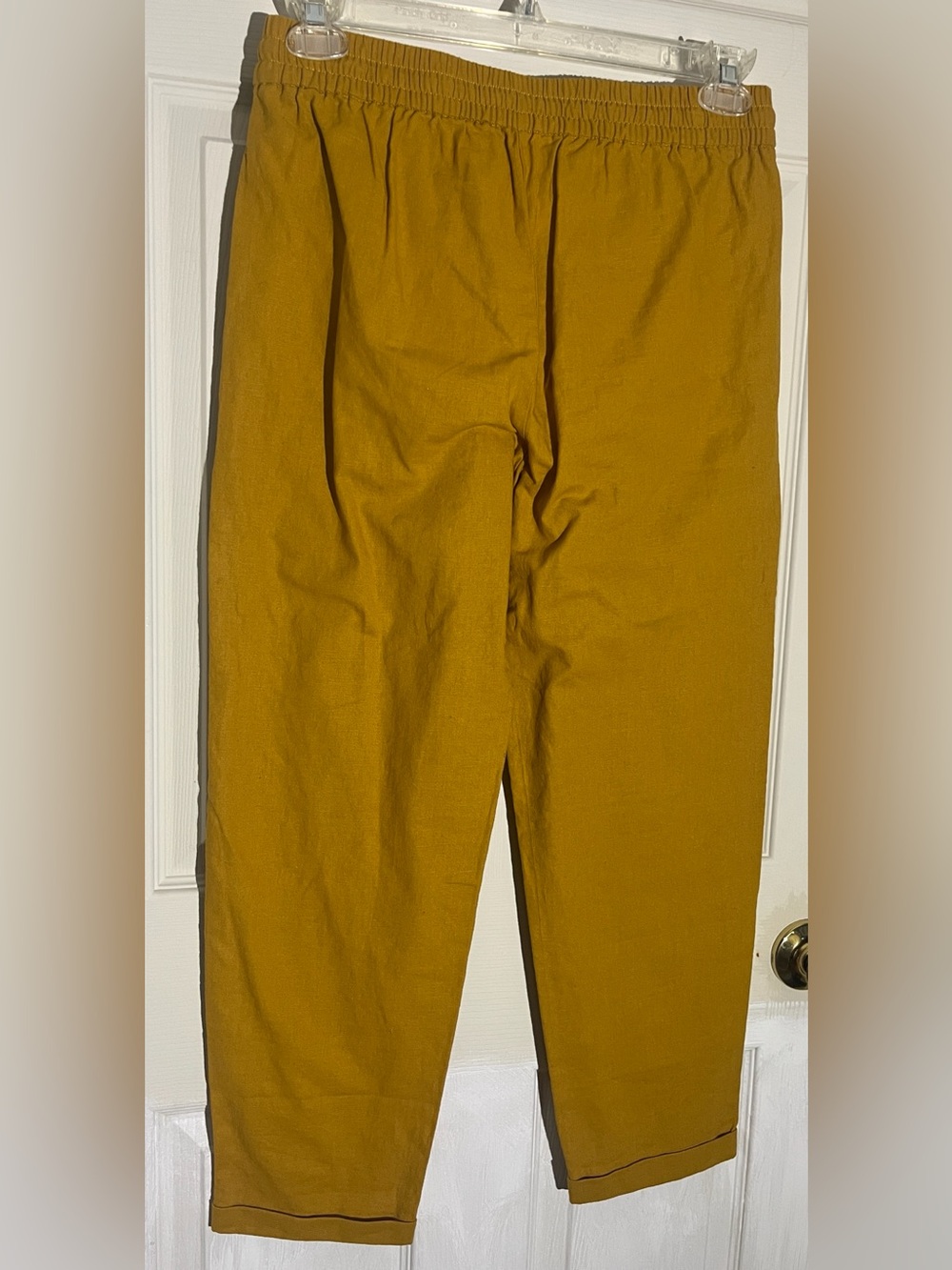 J.Crew Women’s Linen‑Cotton Pull‑On Pants – Mustard Yellow, Size 8 - Picture 2 of 8